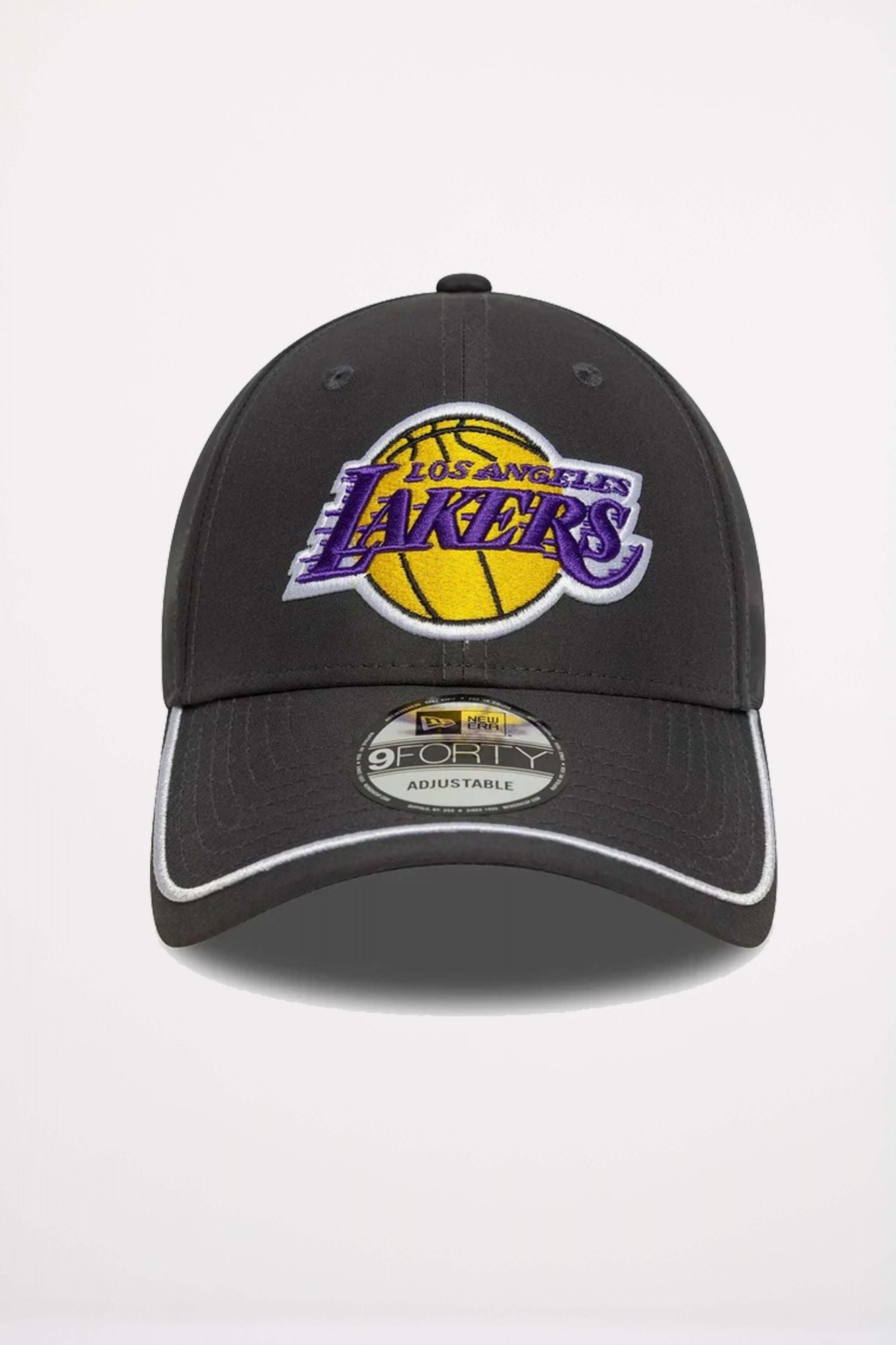 NEW ERA LA LAKERS NBA PIPING DARK GREY 9FORTY en color GRIS (2)