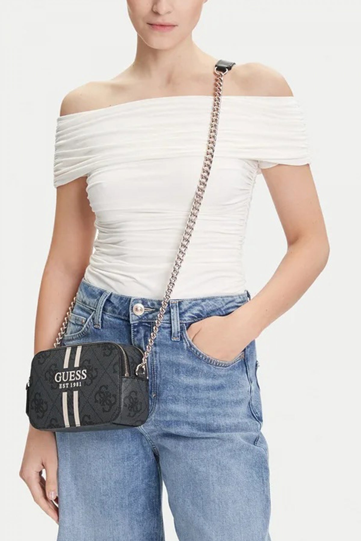 GUESS TOP-HANDLE BAG en color GRIS (4)