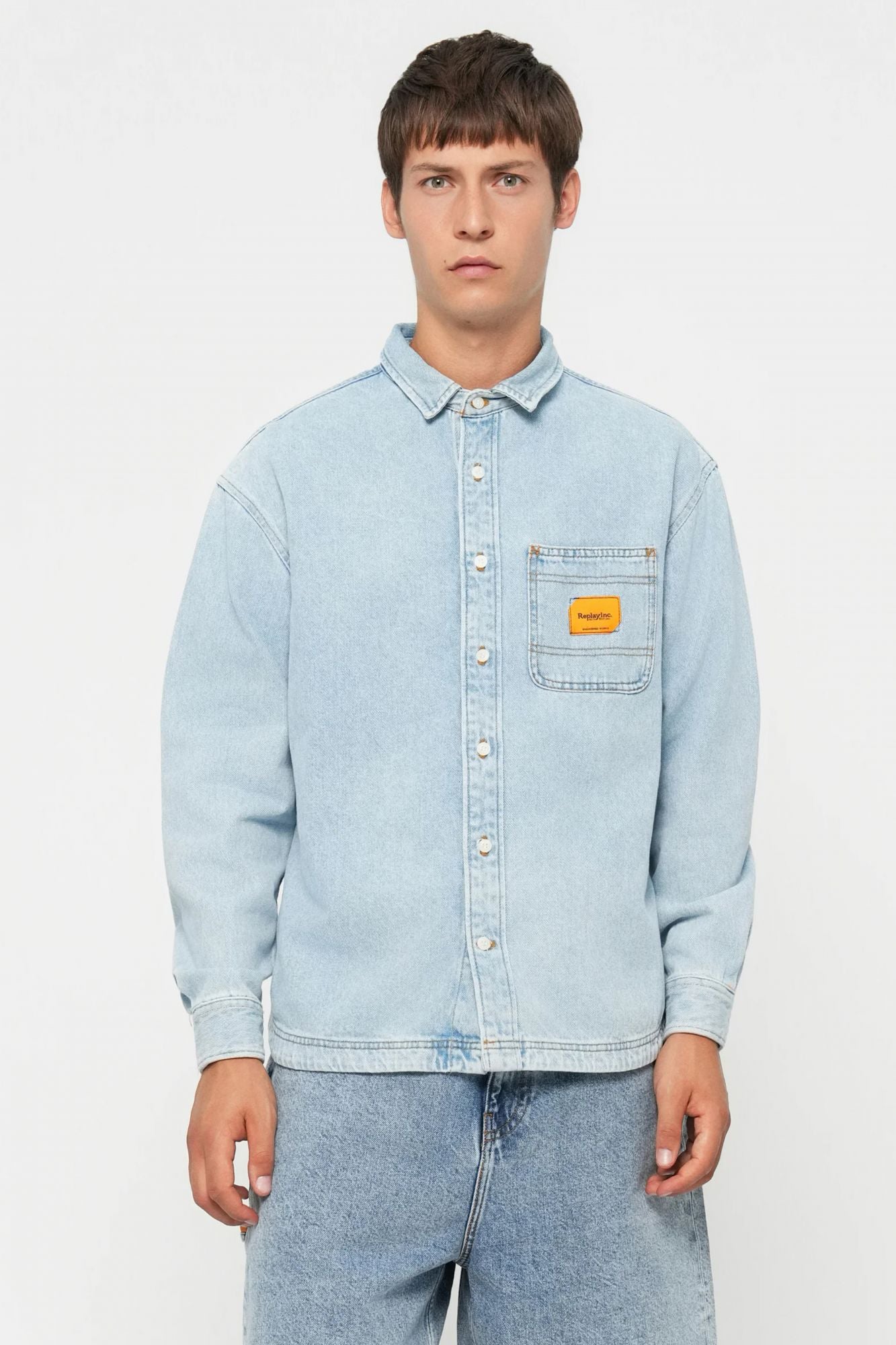 REPLAY DENIM SHIRT en color AZUL (1)