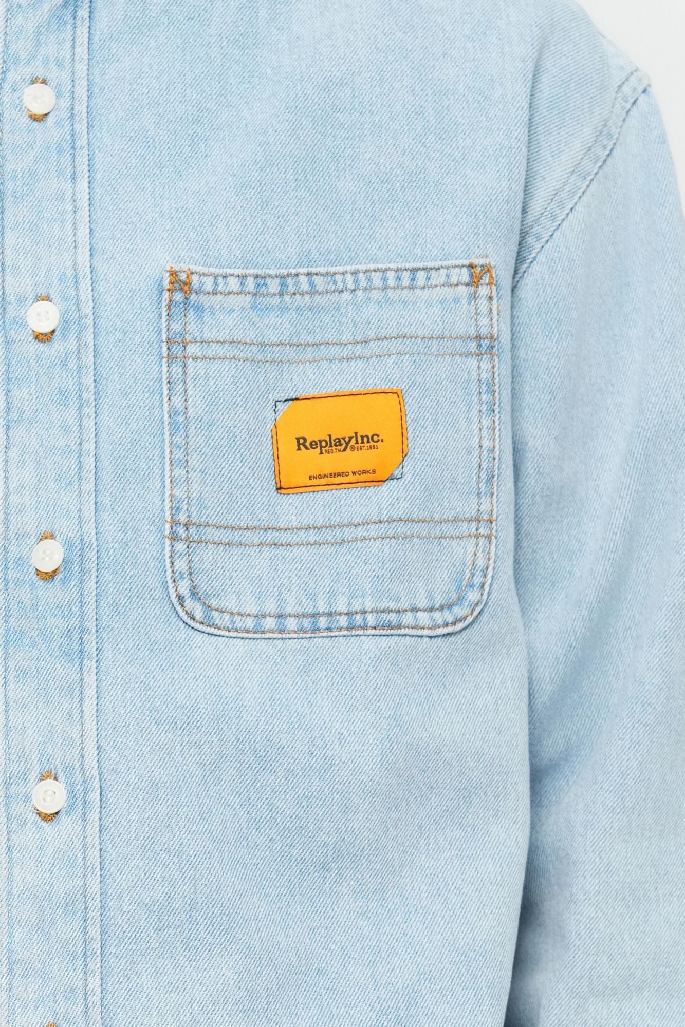 REPLAY DENIM SHIRT en color AZUL (3)