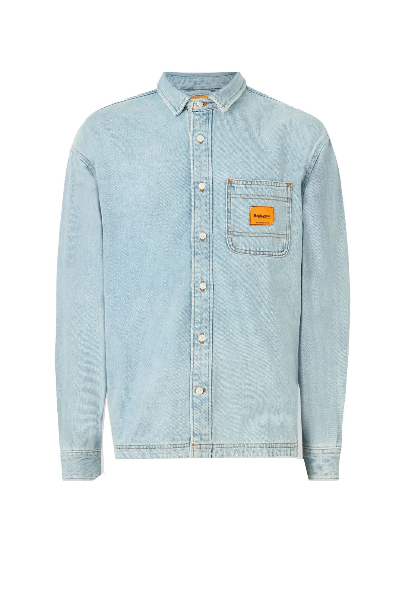 REPLAY DENIM SHIRT en color AZUL (4)