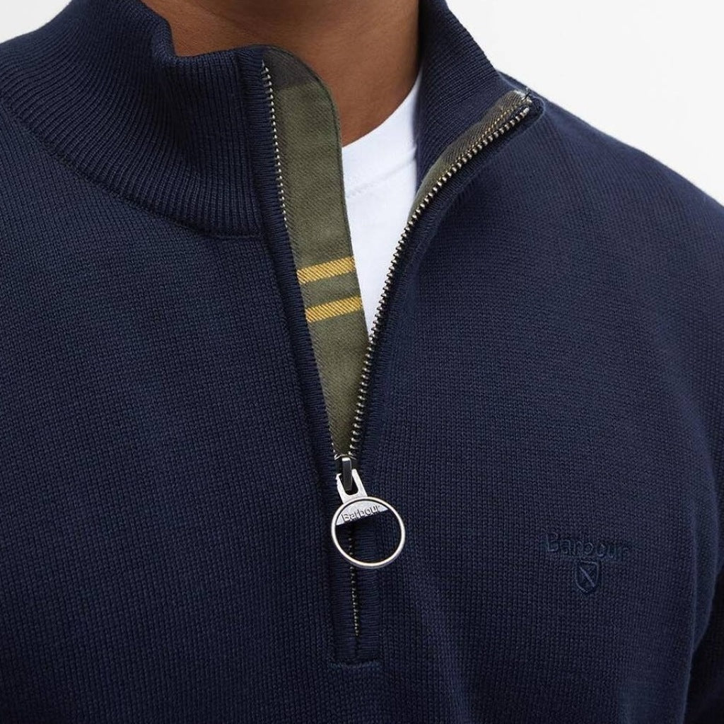 BARBOUR MKN1074NY91 COTTON HALF KNITTED en color AZUL (5)