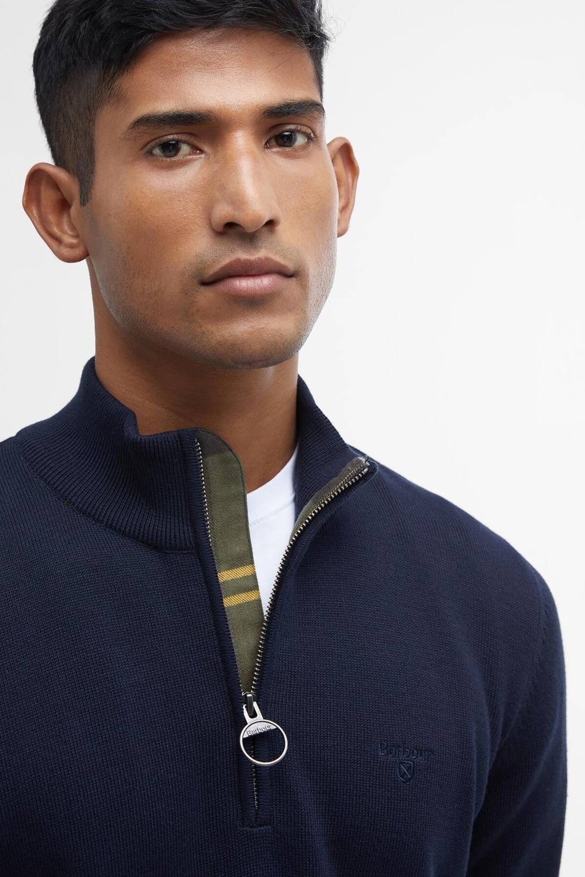BARBOUR MKN1074NY91 COTTON HALF KNITTED en color AZUL (8)