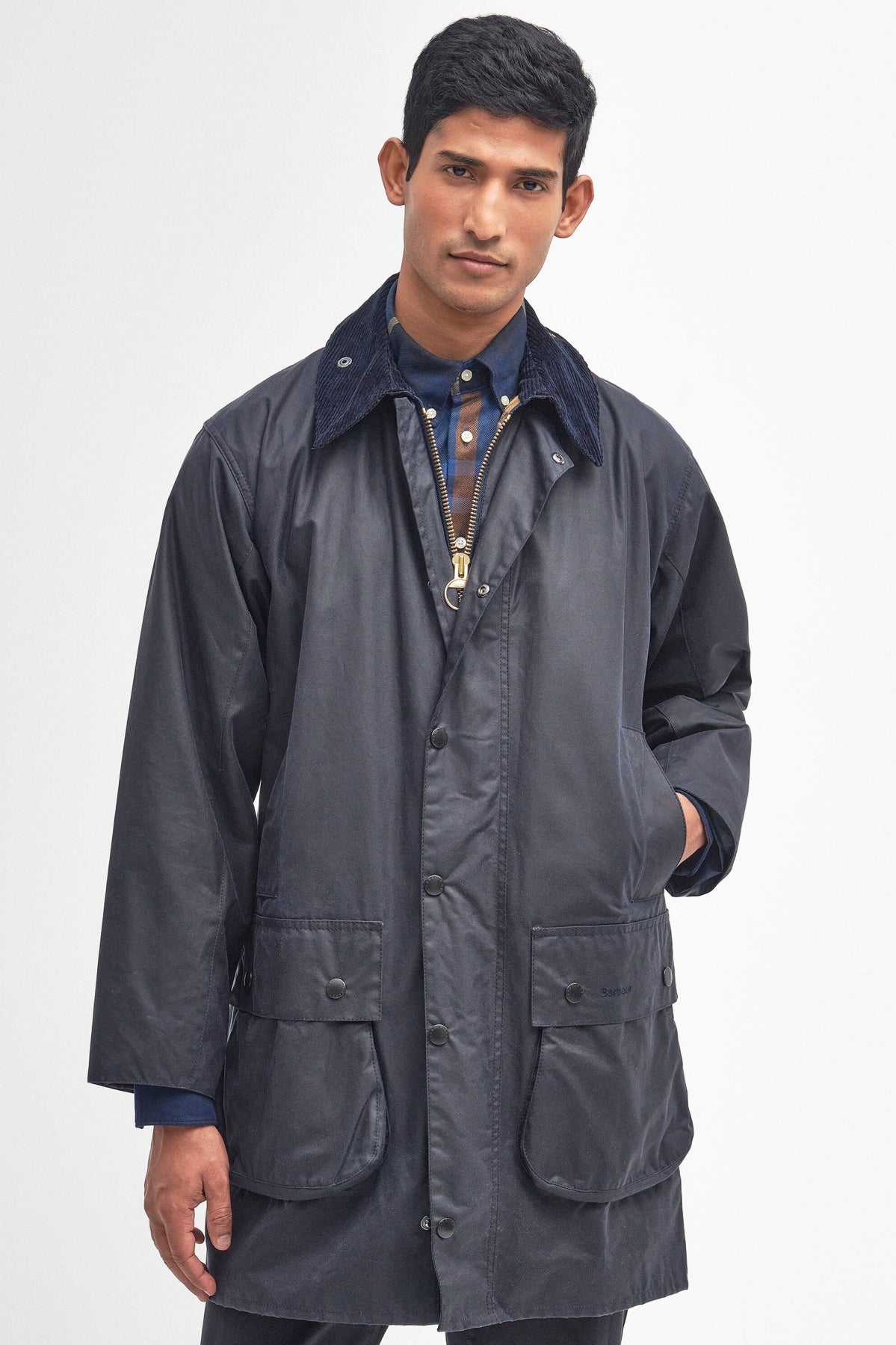 BARBOUR MWX1106NY92 REELIN WAX JACKET en color AZUL (9)