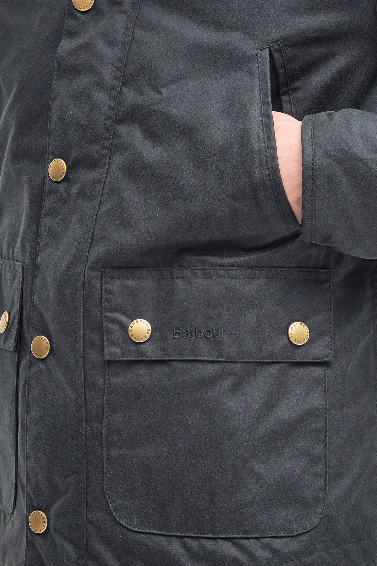 BARBOUR MWX1106SG51 REELIN WAX JACKET en color AZUL (13)