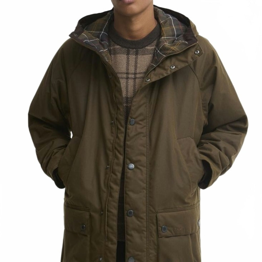 BARBOUR MWX2494BR71 BEDALE WAX PARKA en color VERDE (1)
