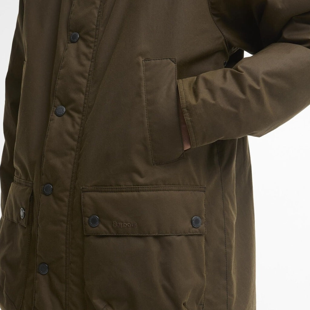 BARBOUR MWX2494BR71 BEDALE WAX PARKA en color VERDE (5)