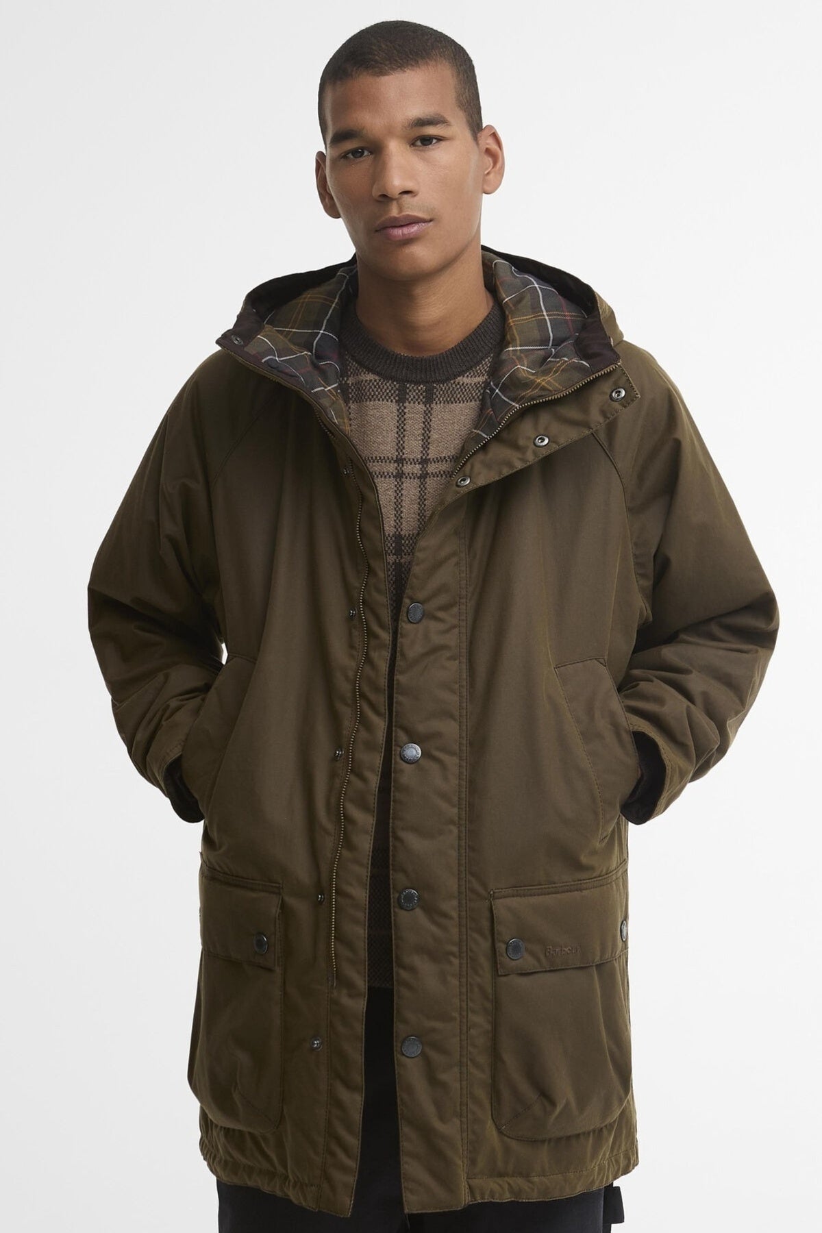BARBOUR MWX2494BR71 BEDALE WAX PARKA en color VERDE (7)