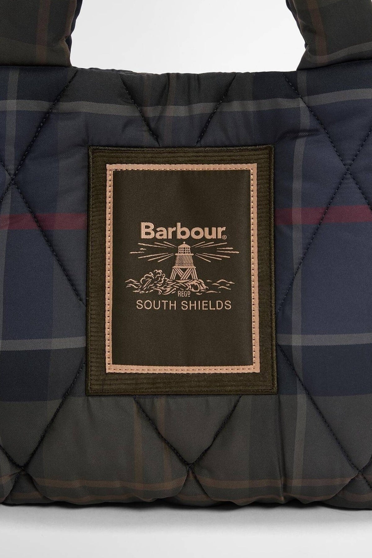 BARBOUR TARTAN ARLENE MINI QUILTED TOTE LBA0552TN43 en color AZUL (3)