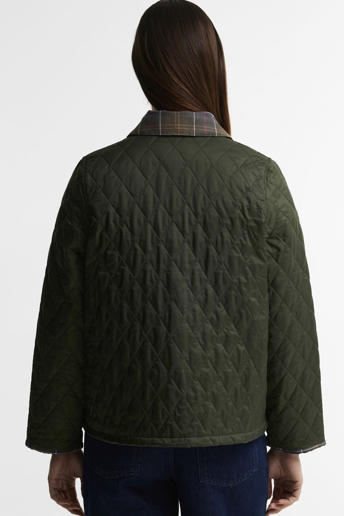 BARBOUR ICONS TARTAN COLLAR CROPPED LIDDESDALE LQU1934OL74 en color VERDE (2)