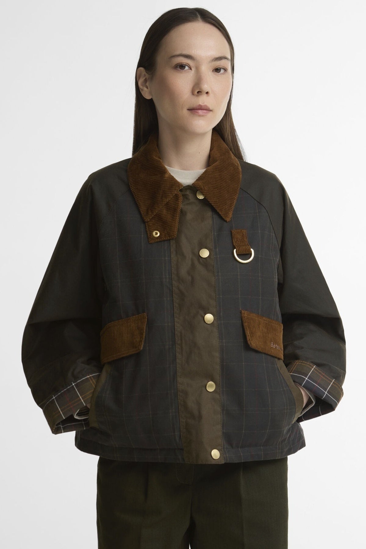 BARBOUR LWX1557OL71 BARBOUR IRENE WAX en color VERDE (5)