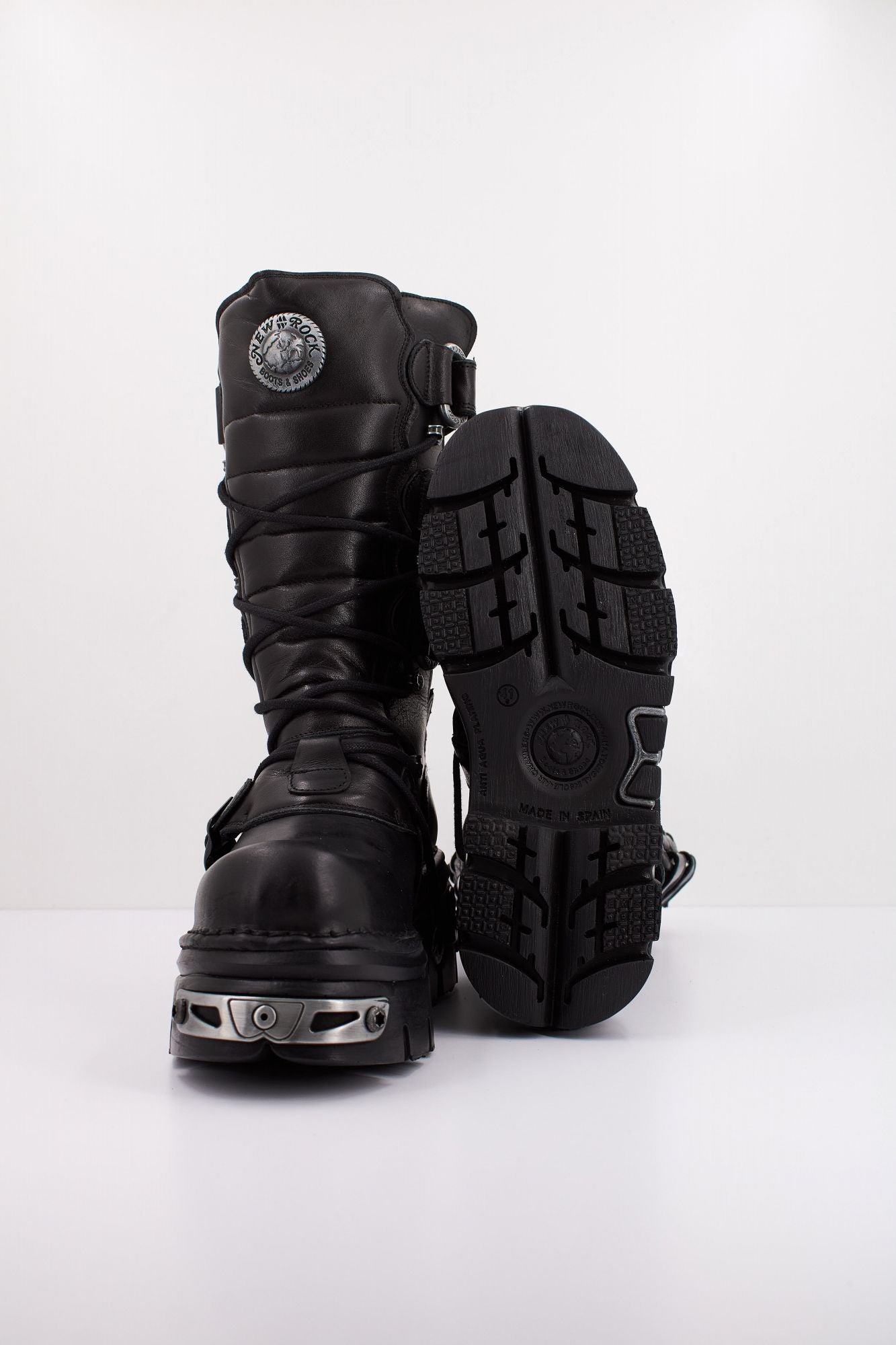 NEW ROCK BOOT METALLIC en color NEGRO (5)
