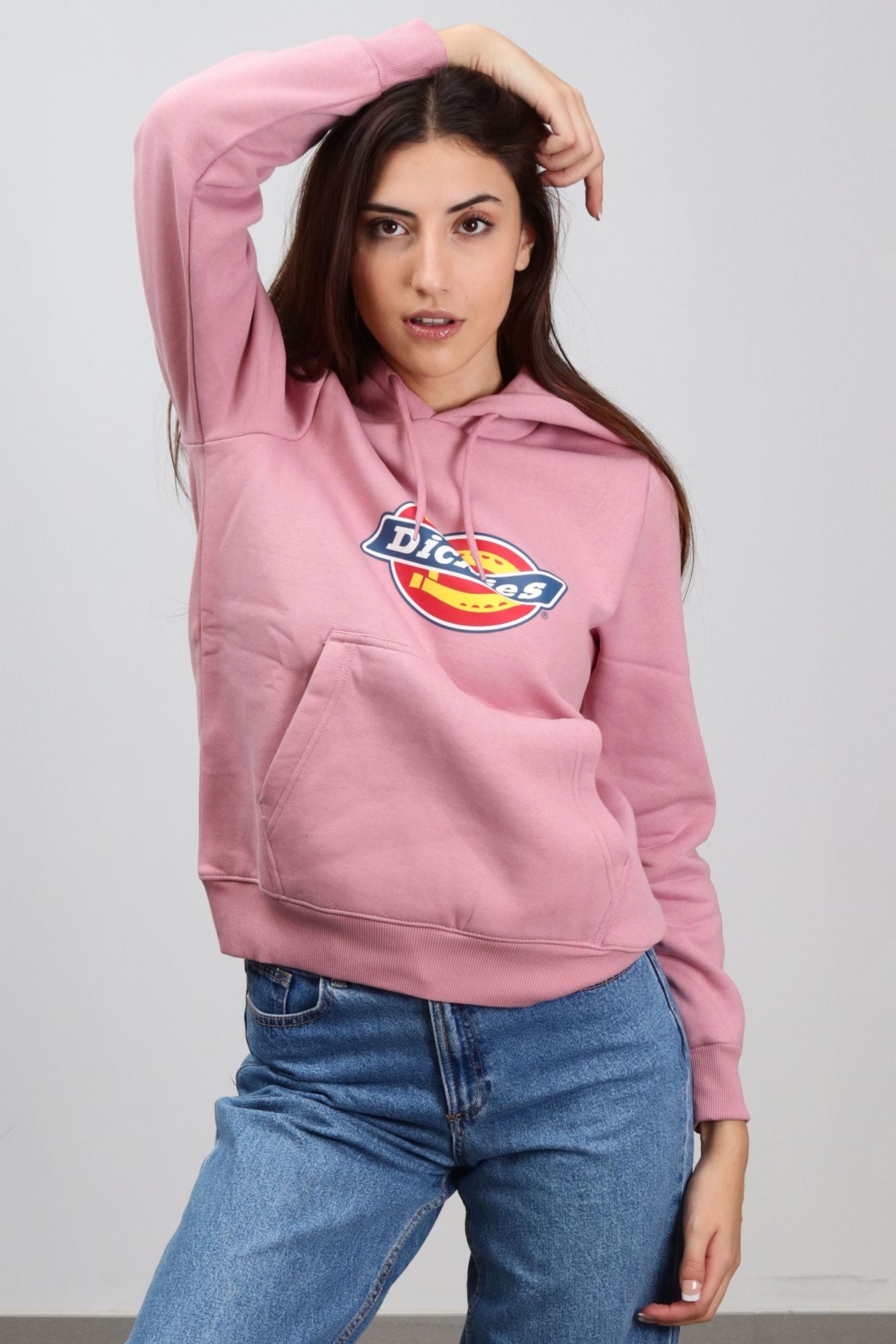 DICKIES ICON LOGO HOODIE W en color ROSA (3)