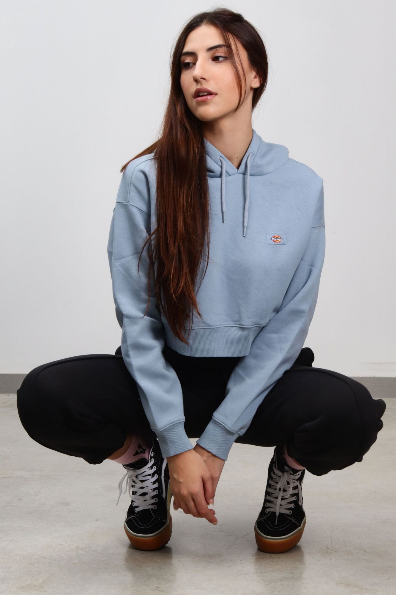 DICKIES OAKPORT CROPPED HOODIE en color AZUL (4)