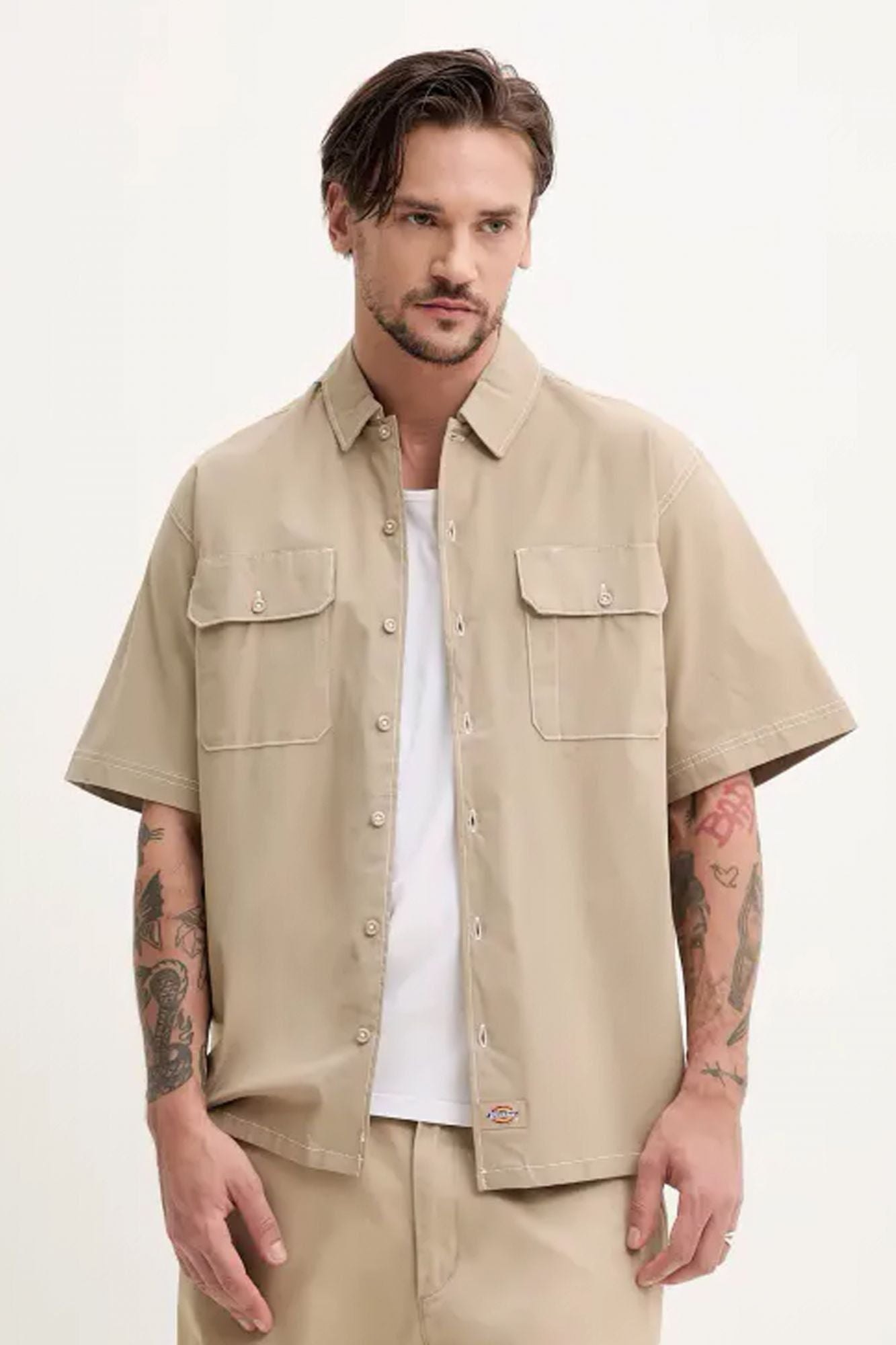 DICKIES RIVERBEND WORK SHIRT en color MARRON CLARO (1)