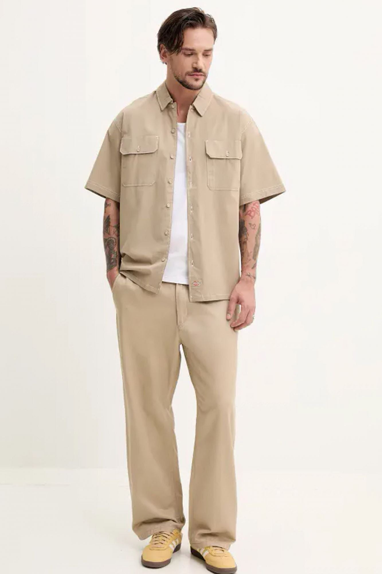 DICKIES RIVERBEND WORK SHIRT en color MARRON CLARO (3)