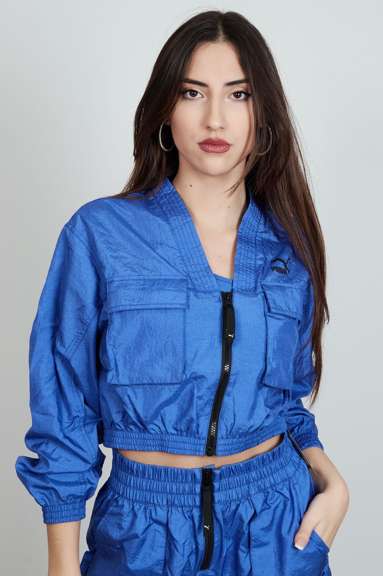 PUMA DARE TO WOVEN JACKET en color AZUL (1)