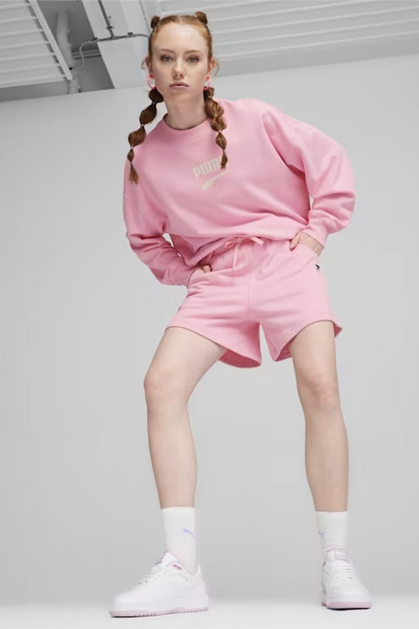 PUMA WAIST SHORTS TR en color ROSA (4)