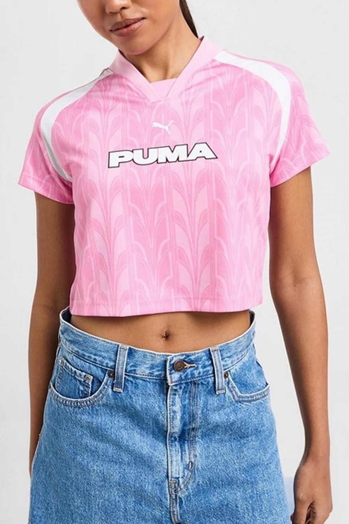 PUMA FOOTBALL JERSEY BABY TEE WOMAN en color ROSA (1)