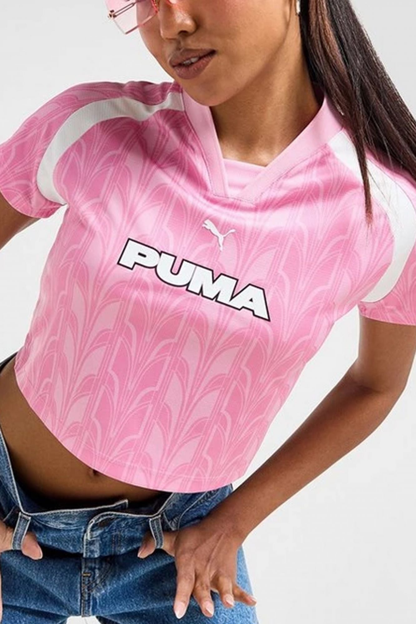 PUMA FOOTBALL JERSEY BABY TEE WOMAN en color ROSA (2)
