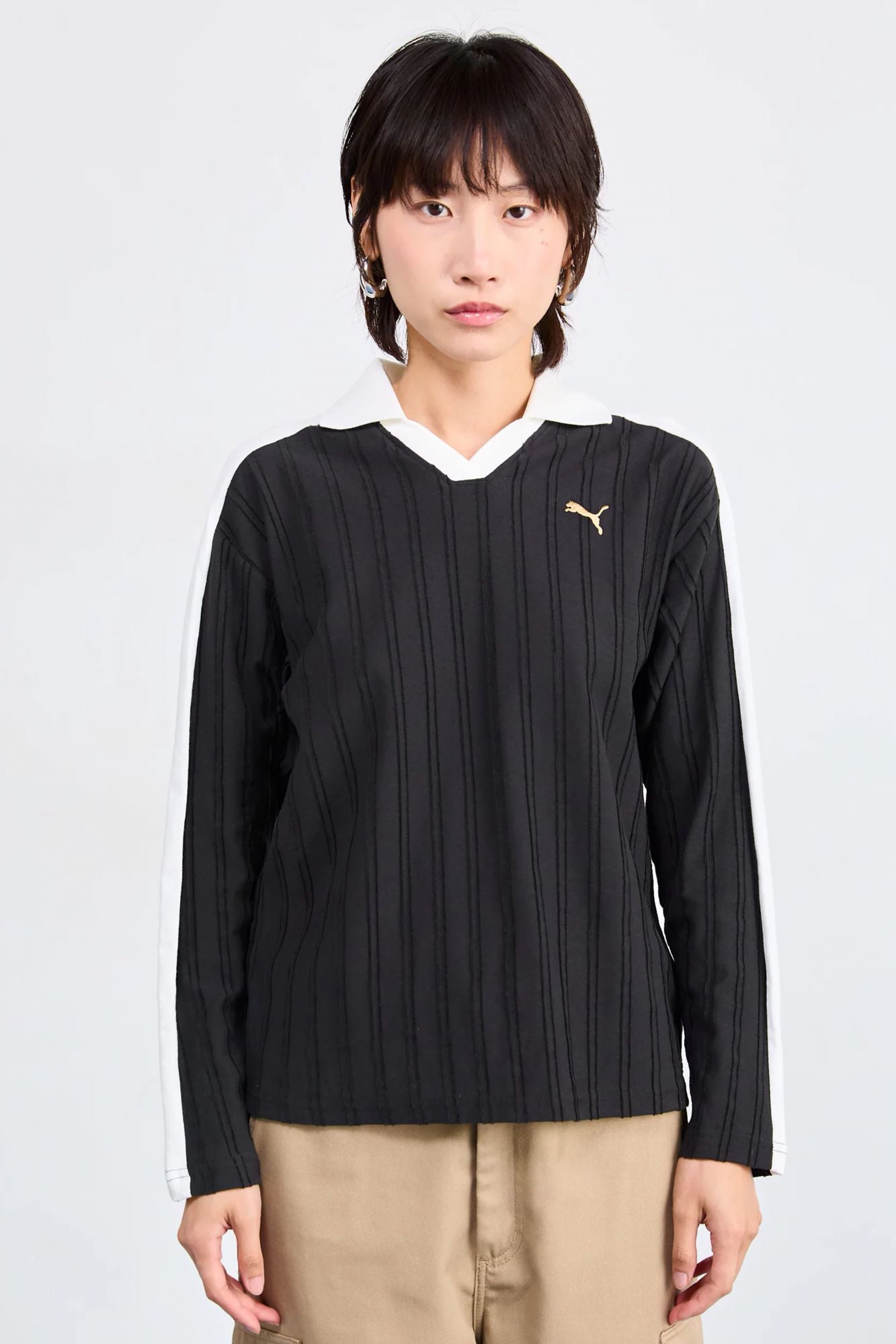 PUMA RELAXED LONG SLEEVE POL en color NEGRO (1)