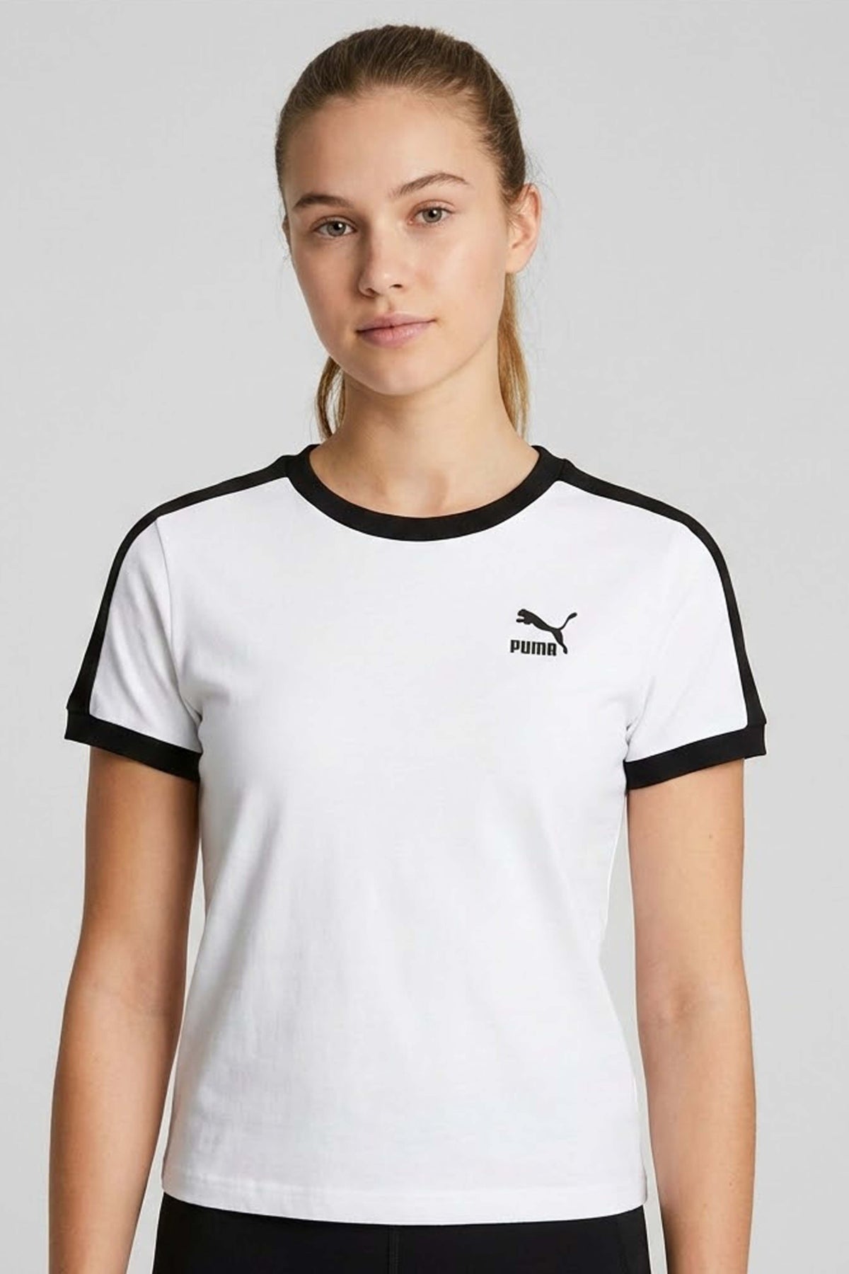 PUMA T7 SLIM TEE en color BLANCO (1)