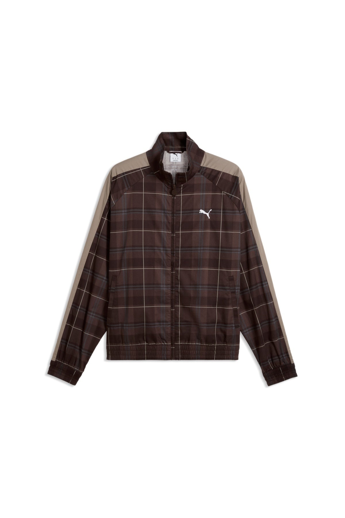 PUMA T7 RELAXED TARTAN WOVEN TRACK JACKET en color MARRON (2)