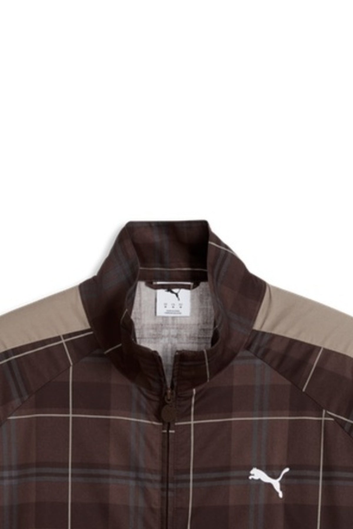 PUMA T7 RELAXED TARTAN WOVEN TRACK JACKET en color MARRON (3)