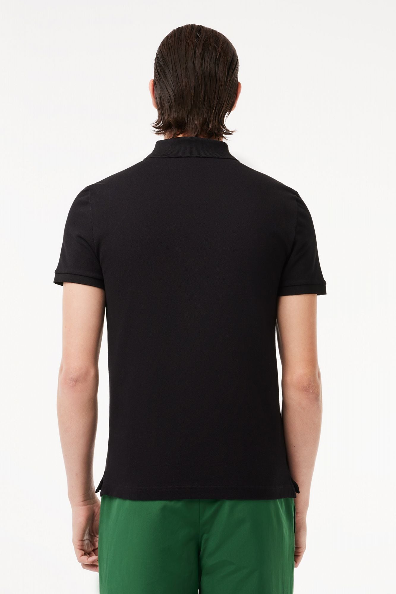 LACOSTE L1212 SHORT SLEEVED RIBBED COLLAR S en color NEGRO (3)