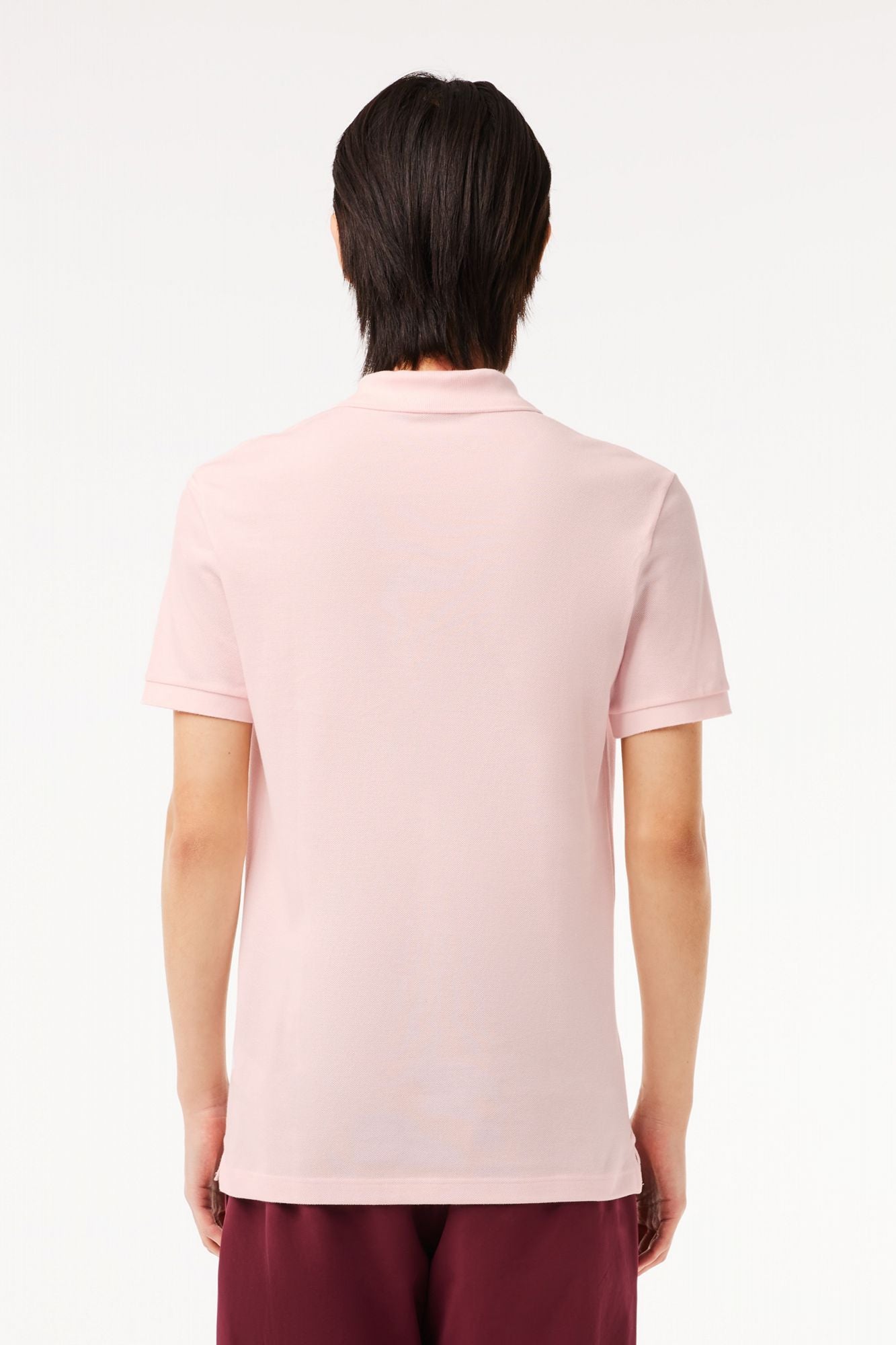 LACOSTE L1212 SHORT SLEEVED RIBBED COLLAR S en color ROSA (3)