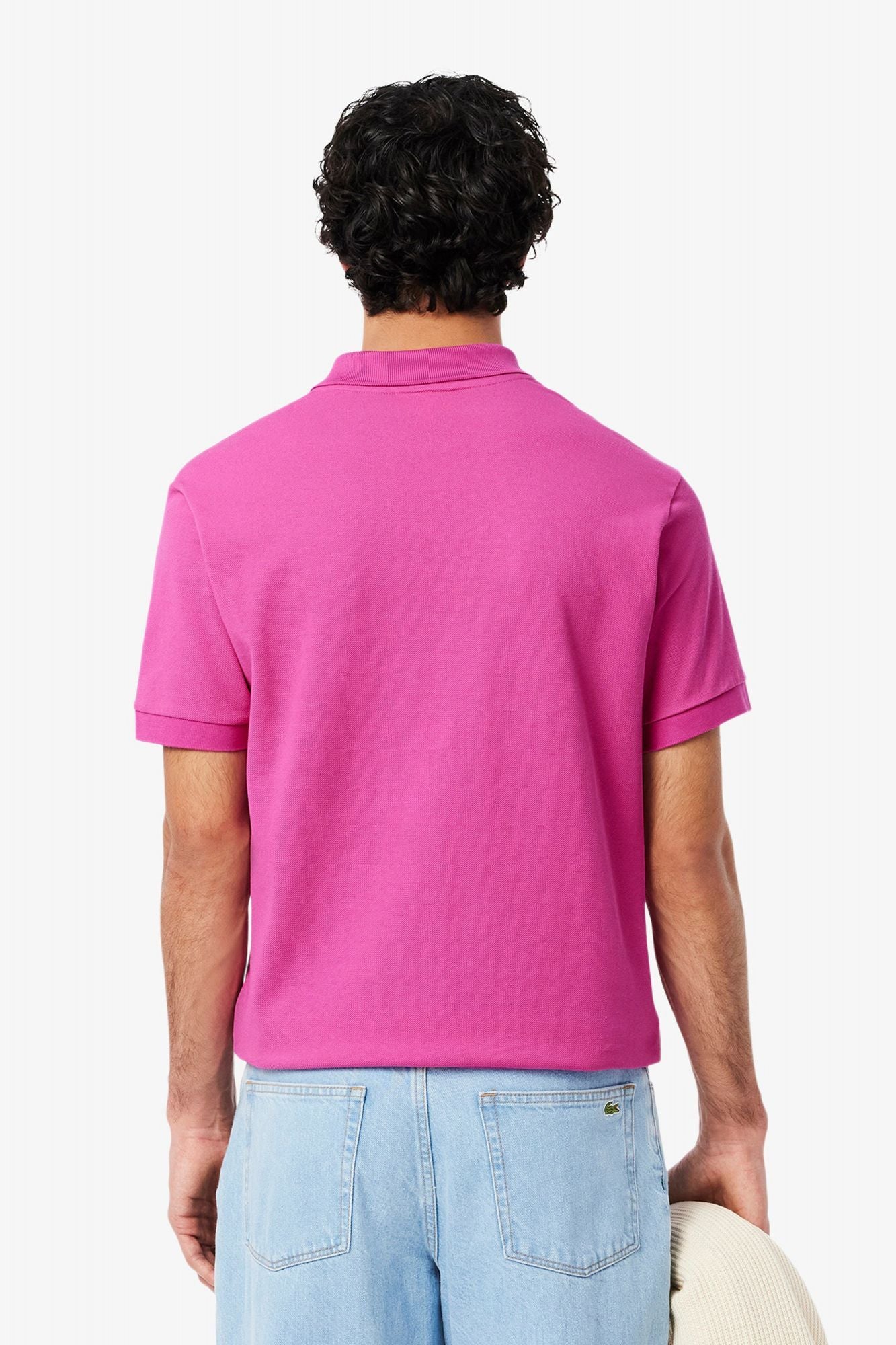 LACOSTE L1212 SHORT SLEEVED RIBBED COLLAR S en color ROSA (3)
