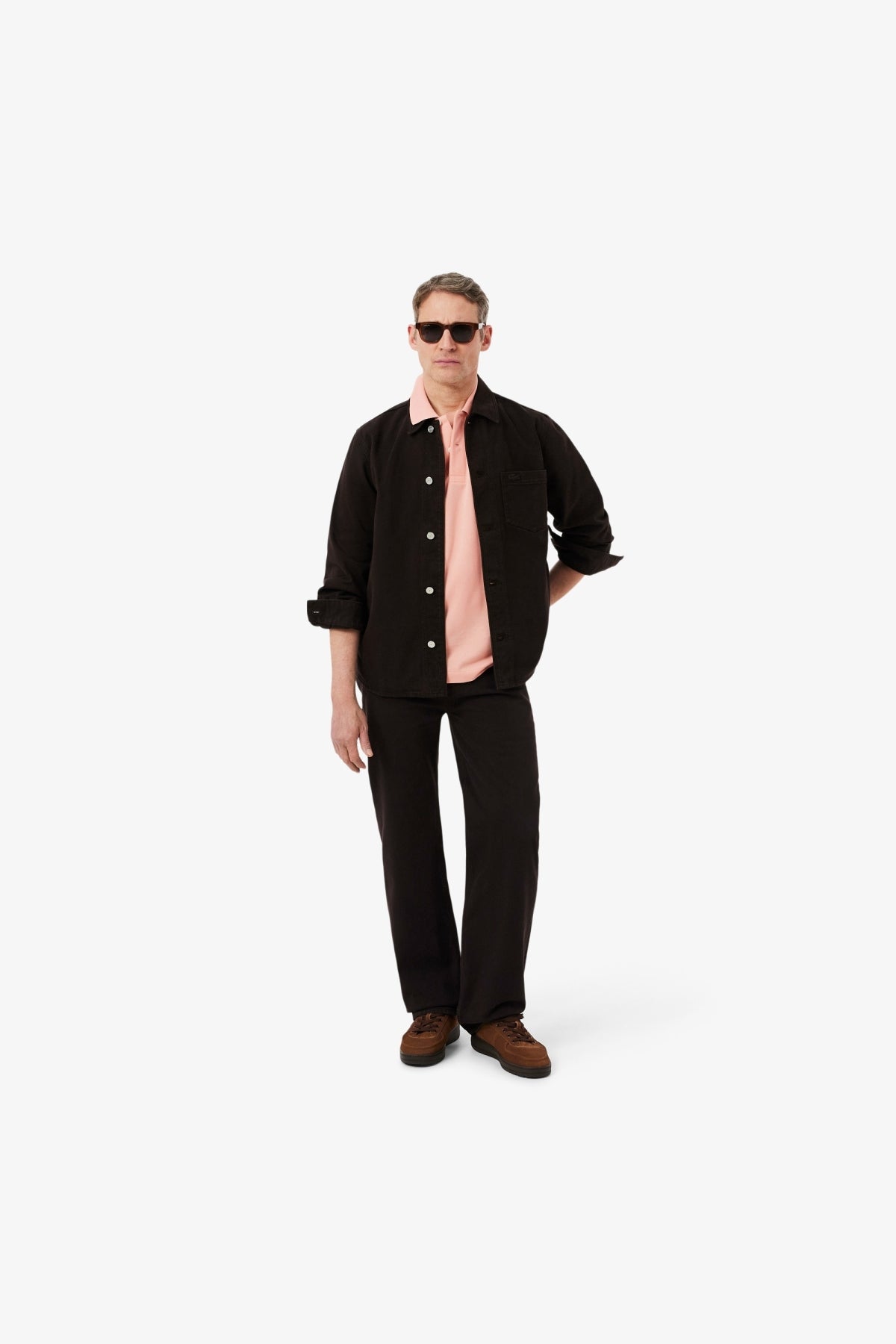 LACOSTE L1212 SHORT SLEEVED RIBBED COLLAR S en color ROSA (4)