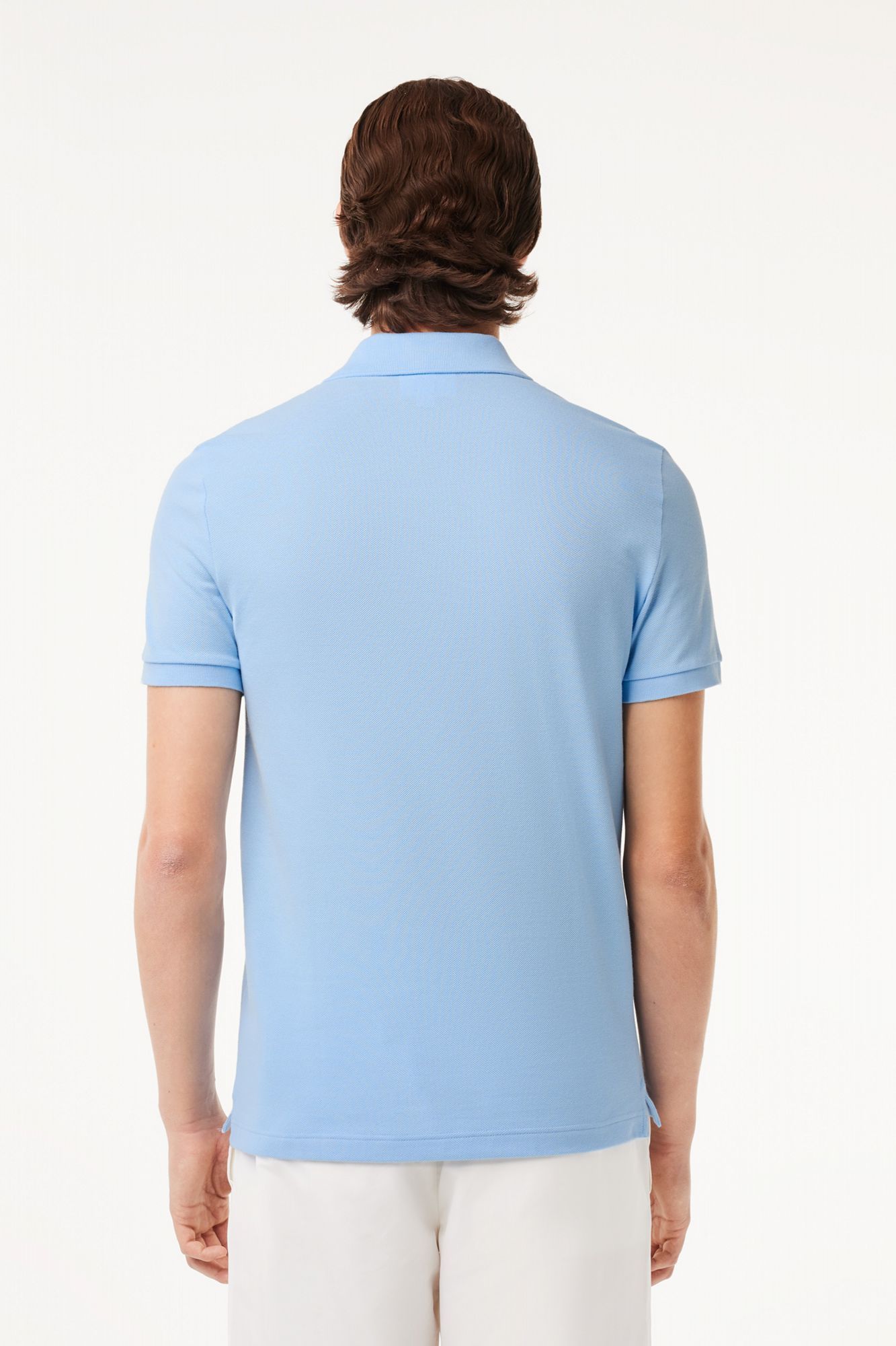 LACOSTE L1212 SHORT SLEEVED RIBBED COLLAR S en color AZUL (3)