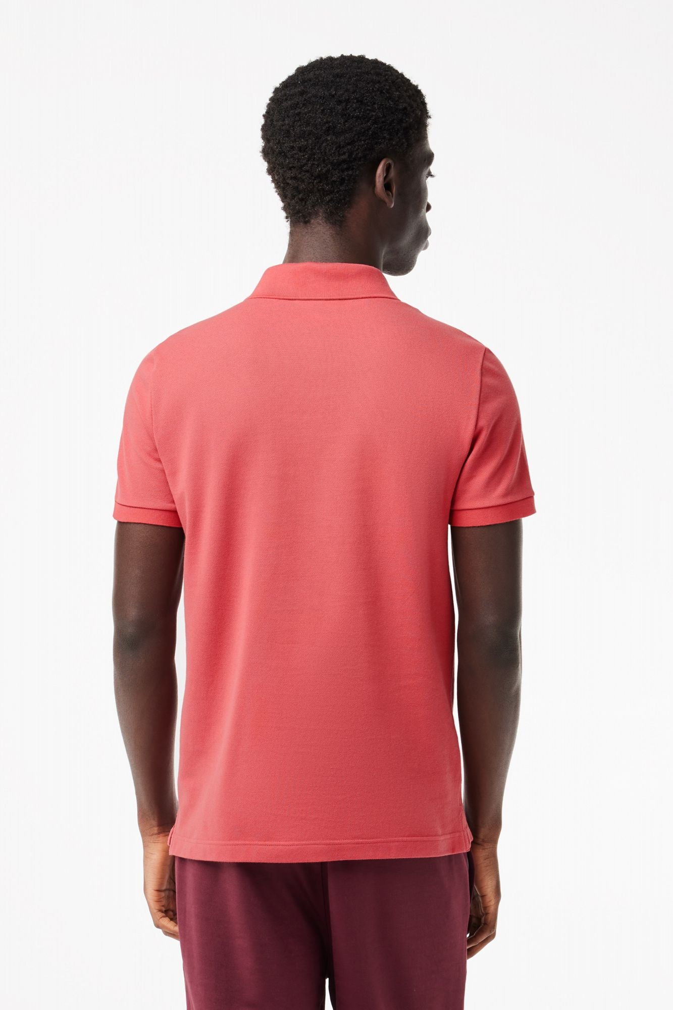 LACOSTE L1212 SHORT SLEEVED RIBBED COLLAR S en color ROSA (3)