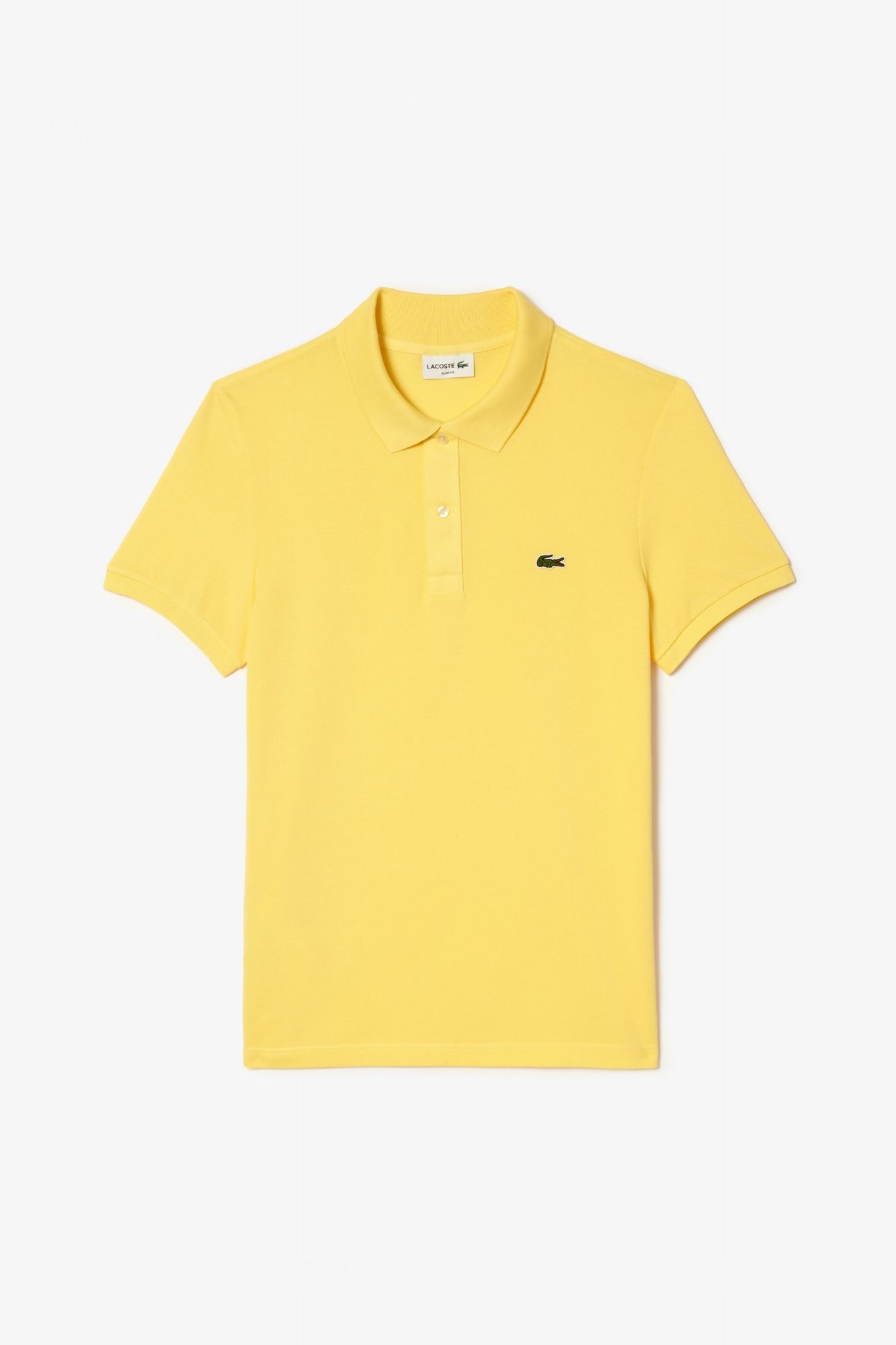 LACOSTE L1212 SHORT SLEEVED RIBBED COLLAR S en color AMARILLO (2)