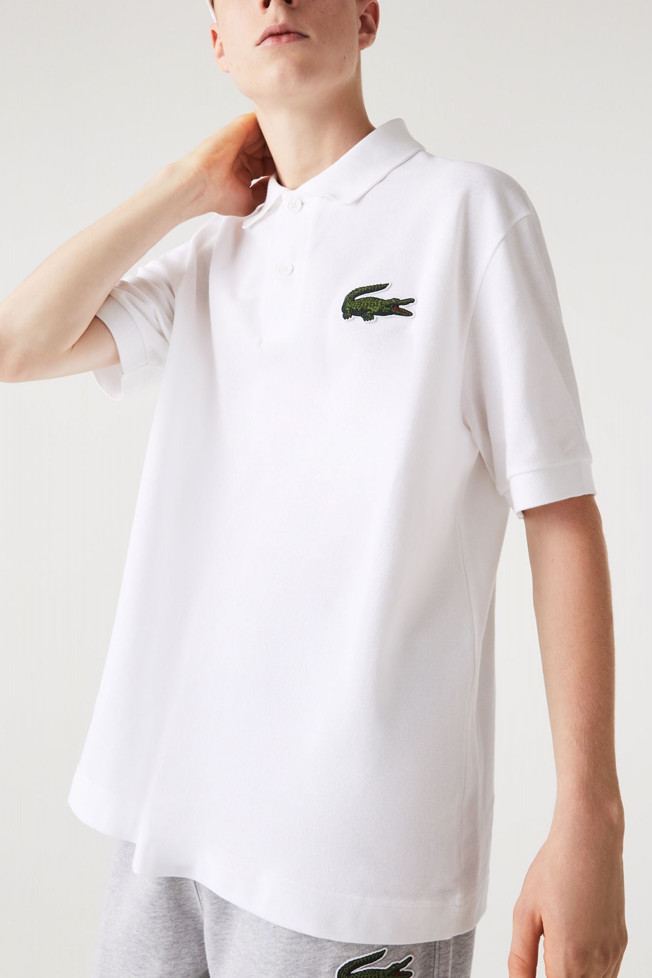 LACOSTE SHORT SLEEVED RIBBED COLLAR en color BLANCO (1)