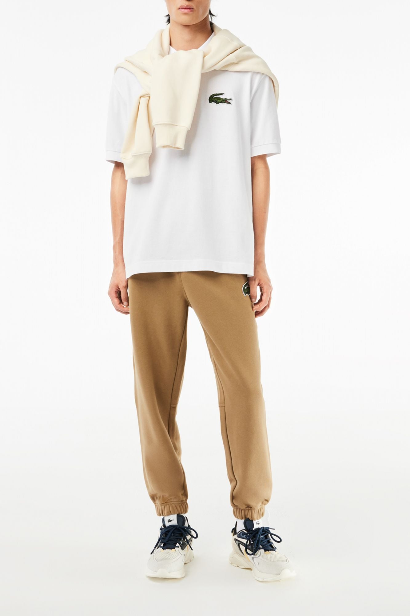 LACOSTE SHORT SLEEVED RIBBED COLLAR en color BLANCO (4)