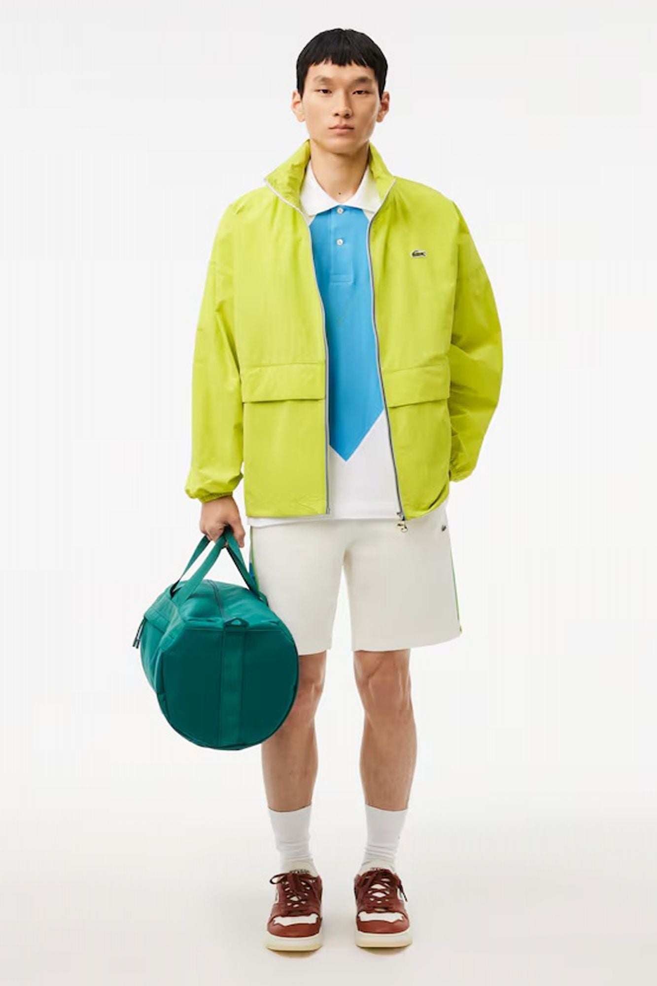 LACOSTE SLEEVED RIBBED COLLAR en color AZUL (5)