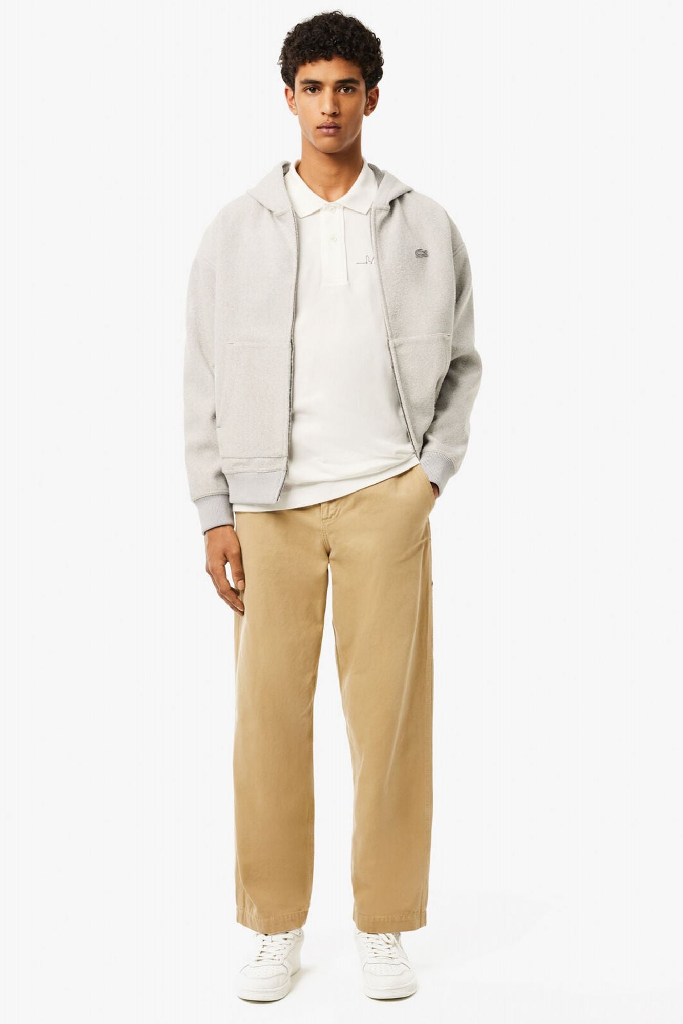 LACOSTE SHORT SLEEVED RIBBED COLLAR en color BLANCO (4)