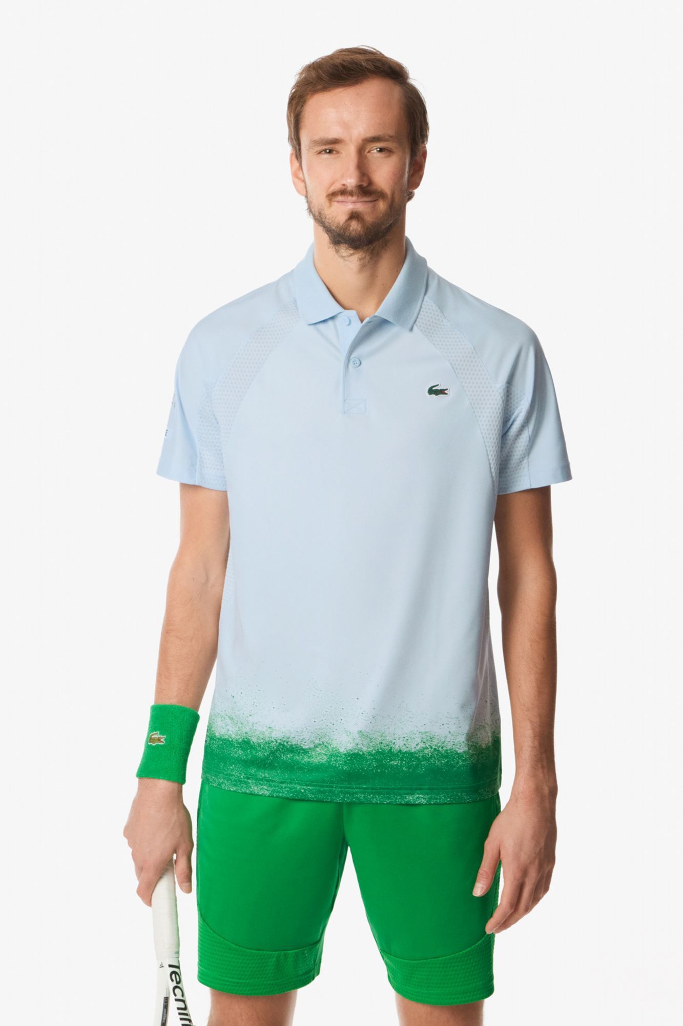 LACOSTE SHORT SLEEVED RIBBED COLLAR en color AZUL (1)