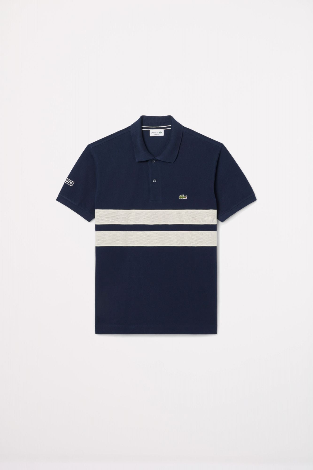 LACOSTE SHORT SLEEVED RIBBED COLLAR en color AZUL (2)