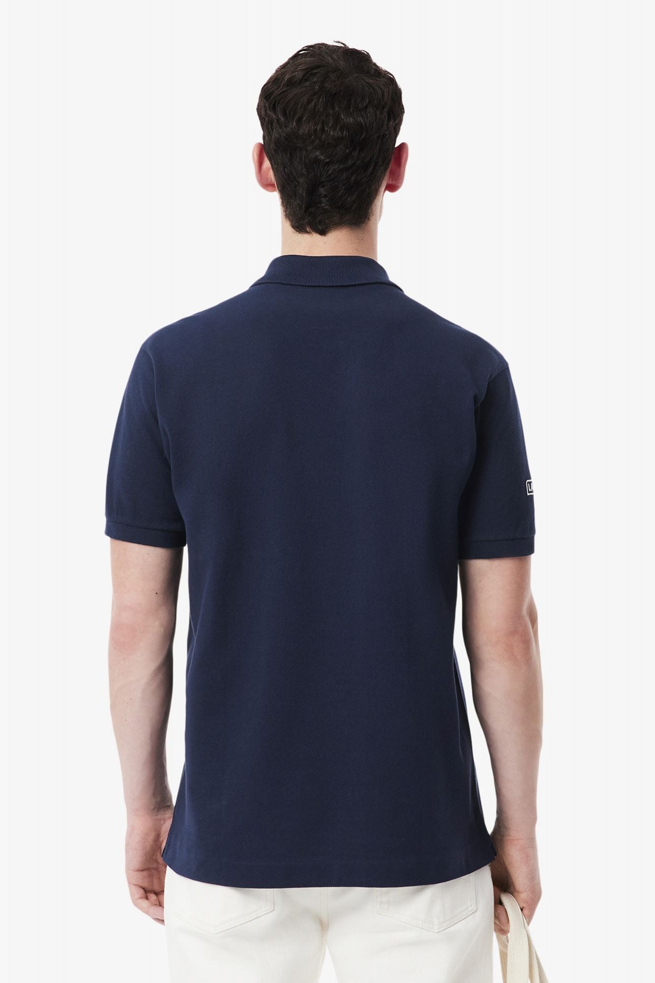 LACOSTE SHORT SLEEVED RIBBED COLLAR en color AZUL (3)