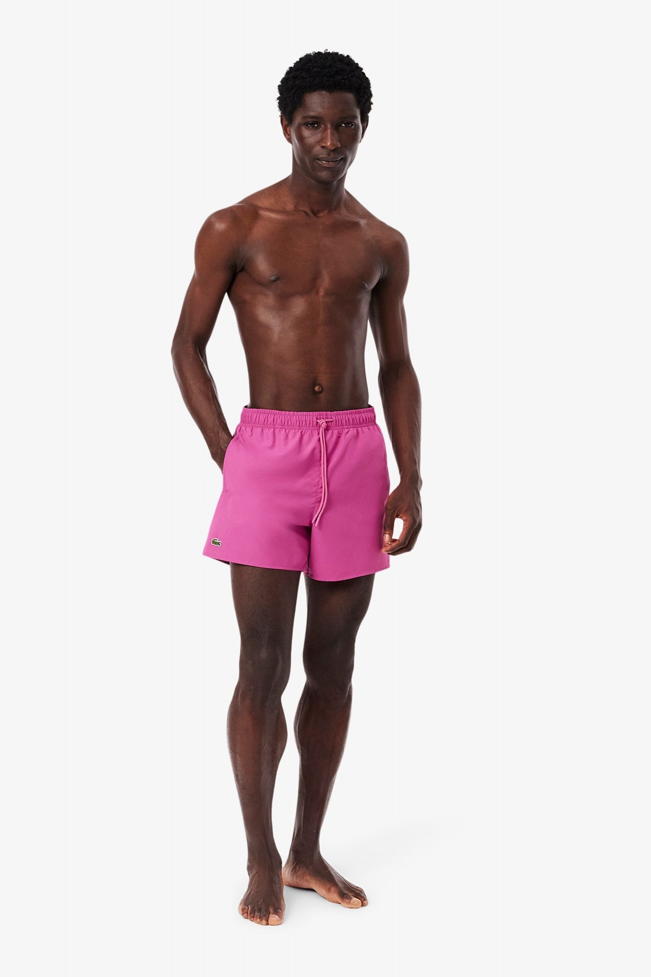 LACOSTE BAÑADOR SLEEVED RIBBED COLLAR en color ROSA (4)