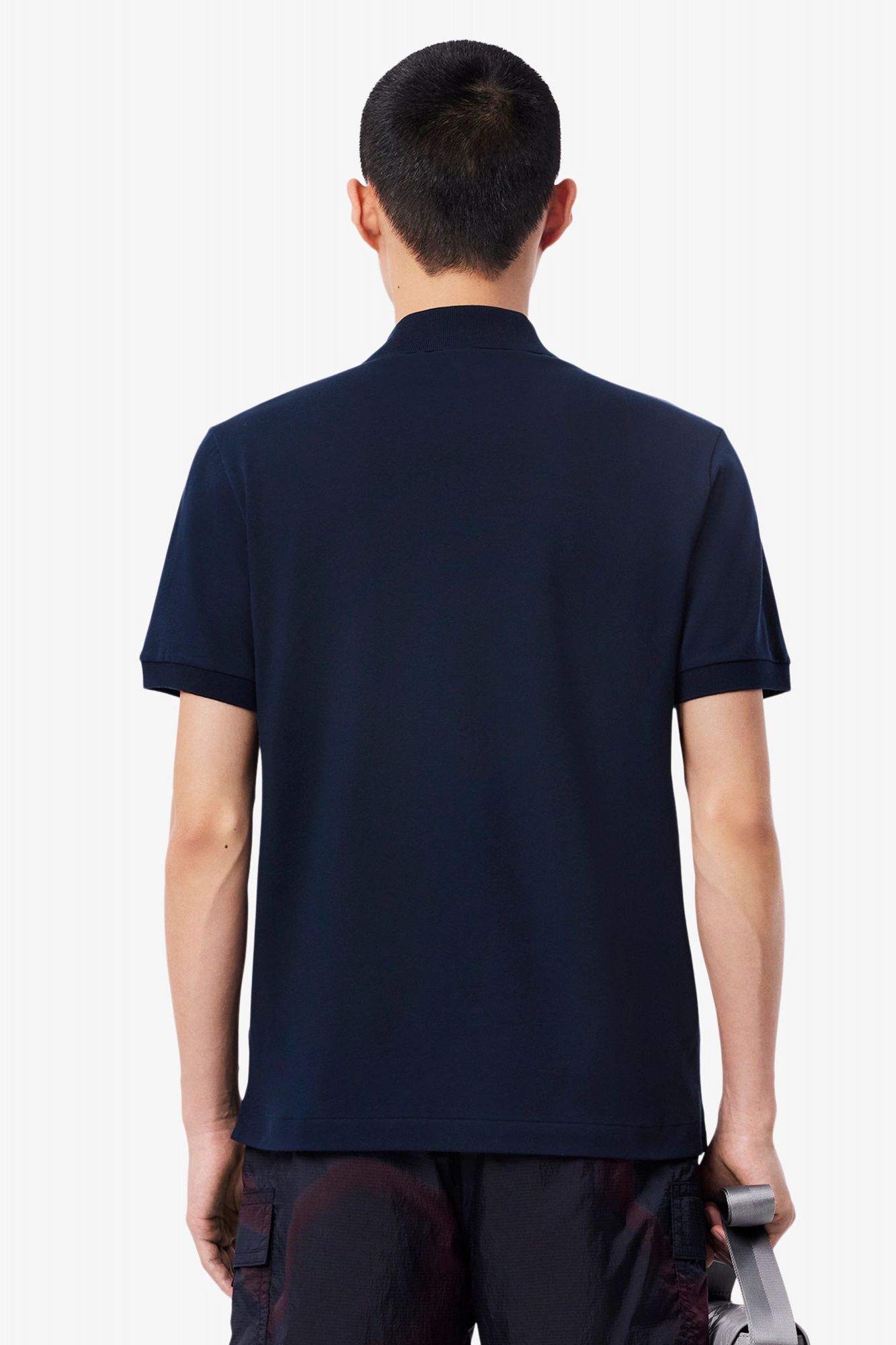 LACOSTE SHORT SLEEVED RIBBED COLLAR en color AZUL (3)
