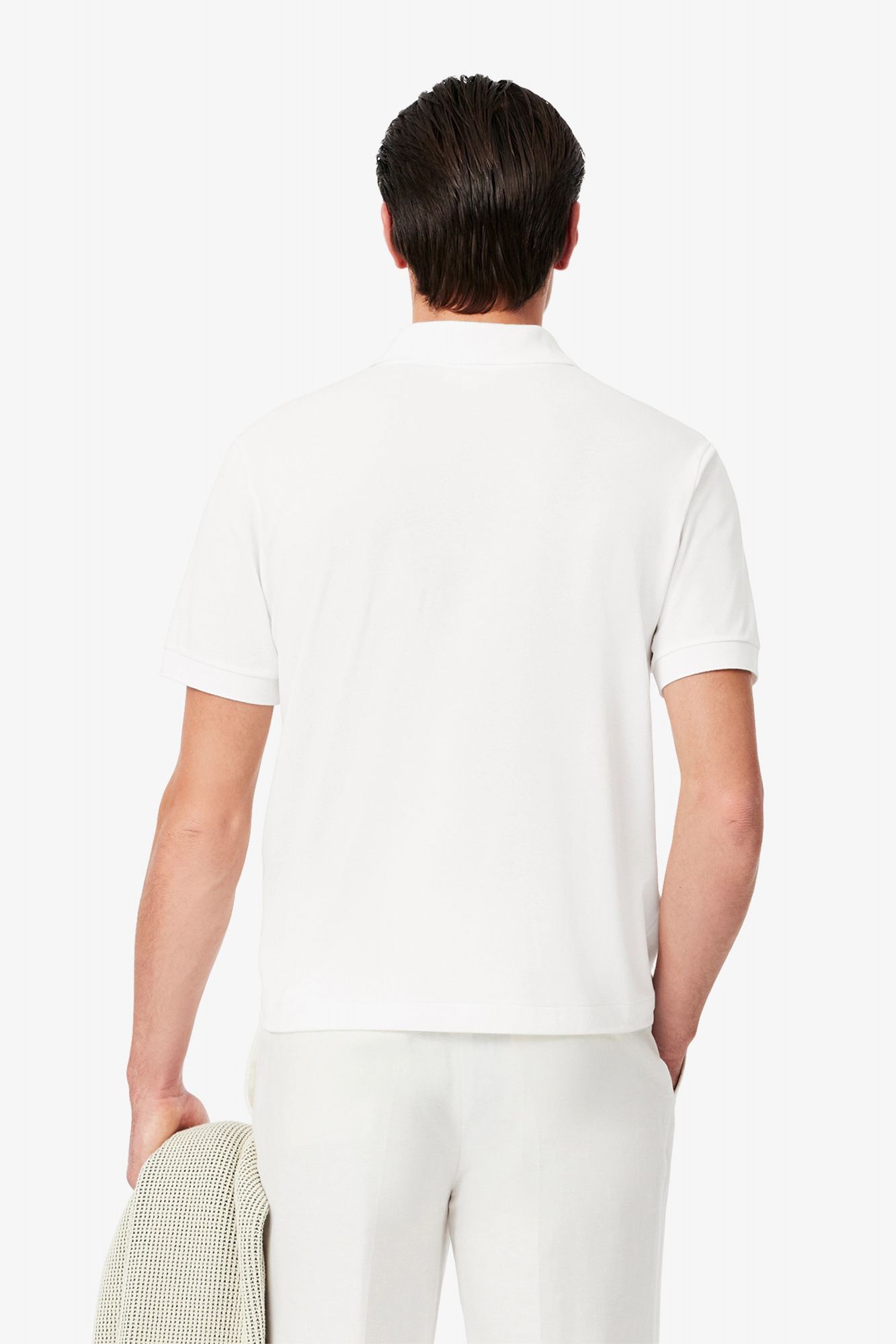 LACOSTE SHORT SLEEVED RIBBED COLLAR en color BLANCO (3)