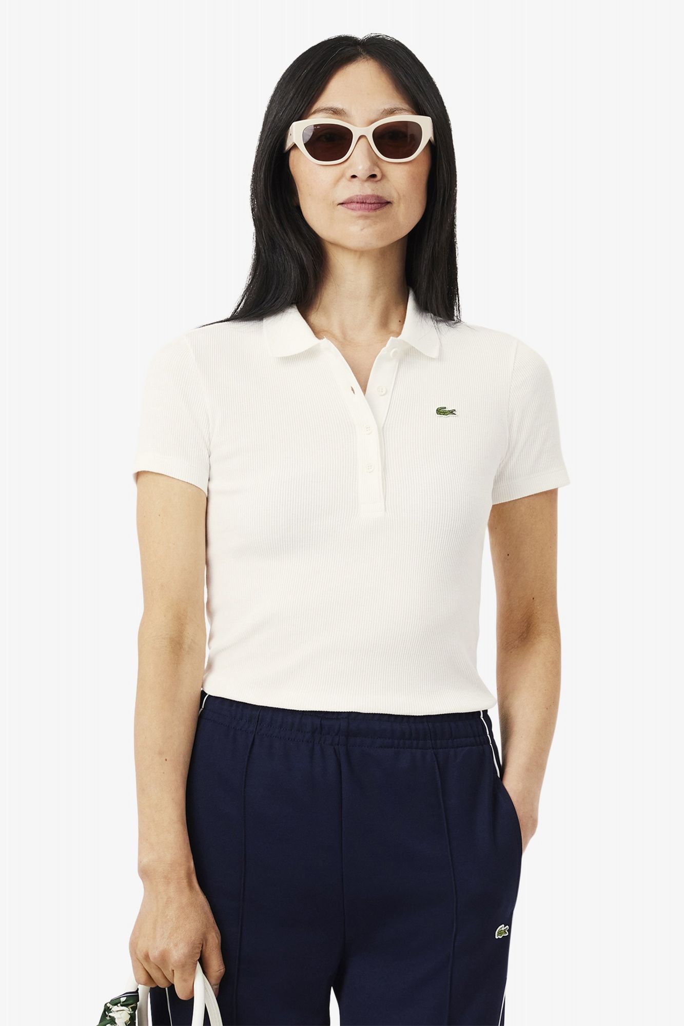 LACOSTE RIBBED COLLAR SHIRT en color BLANCO (1)