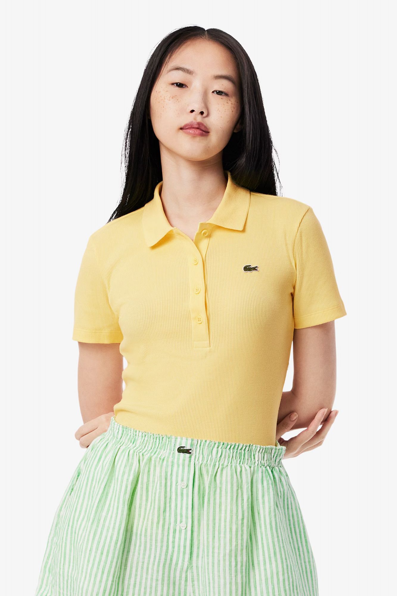LACOSTE RIBBED COLLAR SHIRT en color AMARILLO (1)