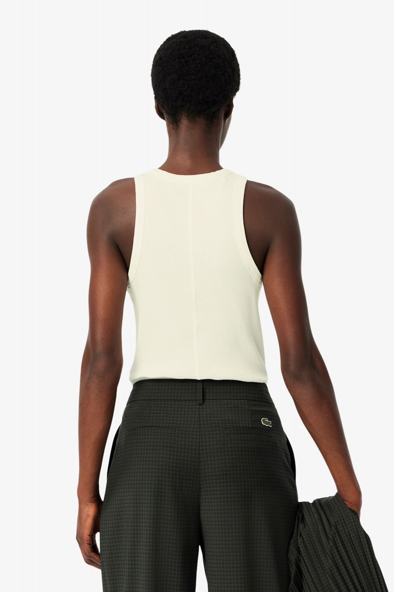 LACOSTE SLIM FIT COTTON TANK TOP en color BLANCO (3)