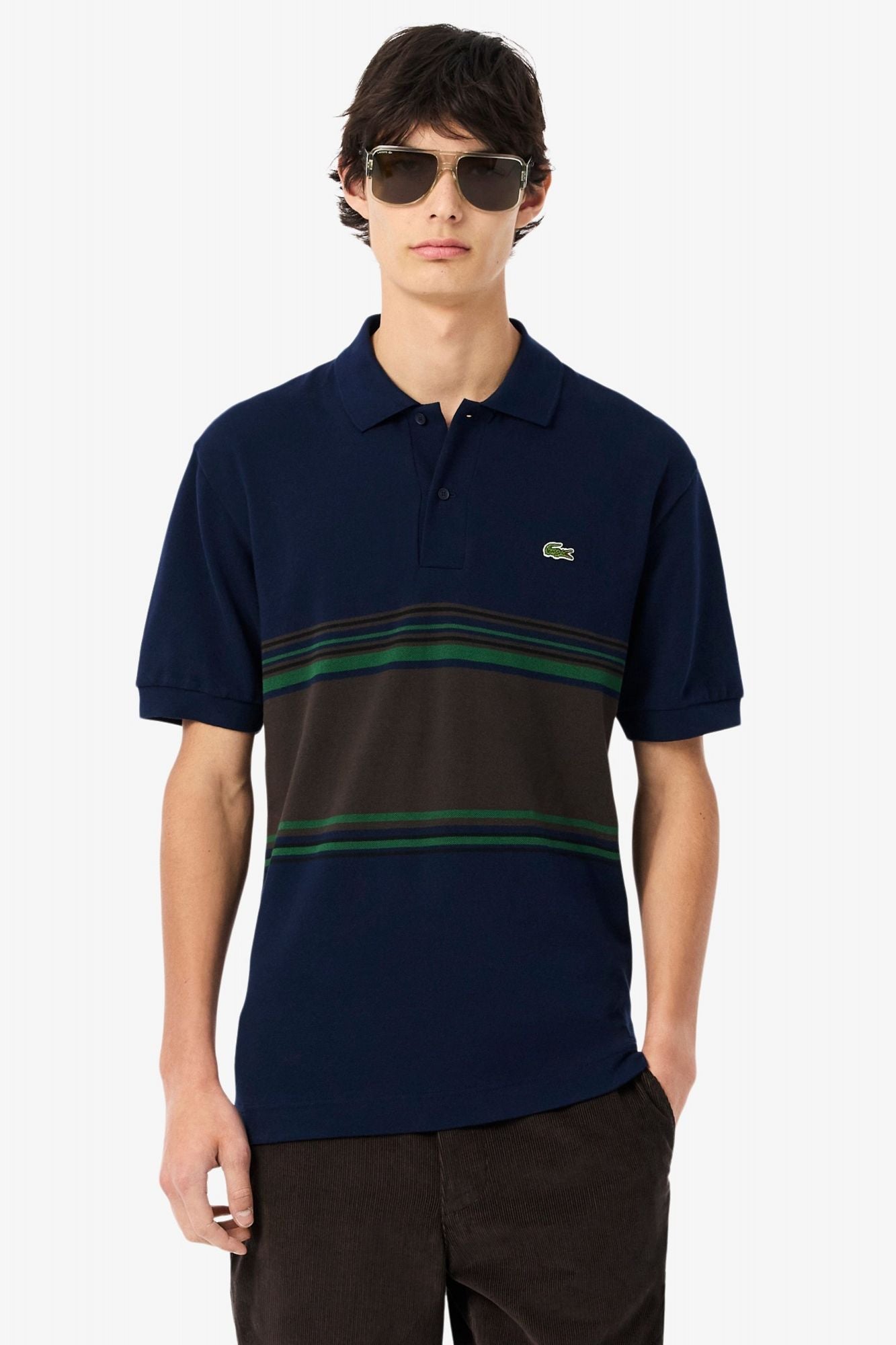 LACOSTE STRIPED POLO en color AZUL (1)