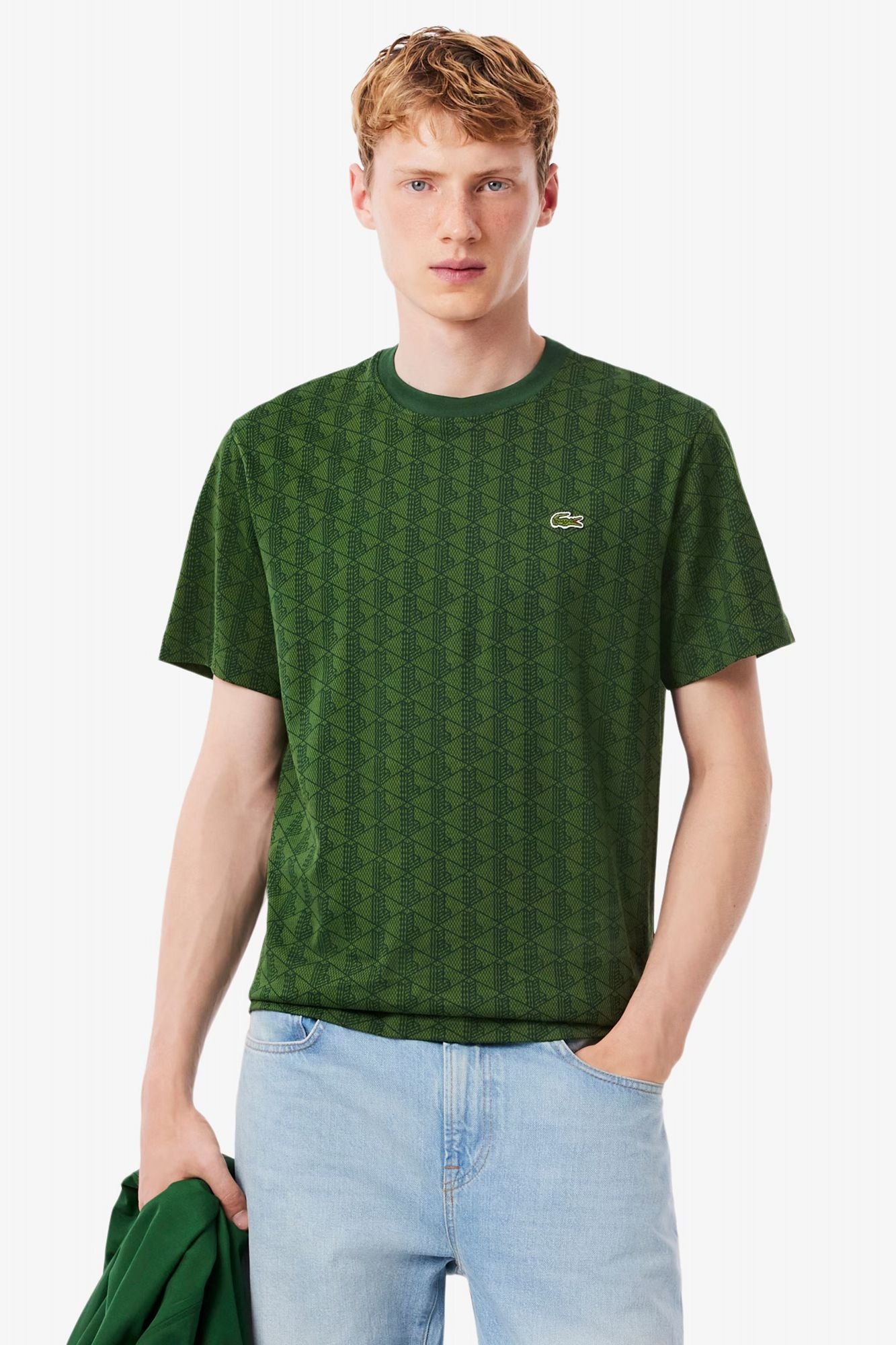 LACOSTE MONOGRAM T-SHIRT en color VERDE (1)